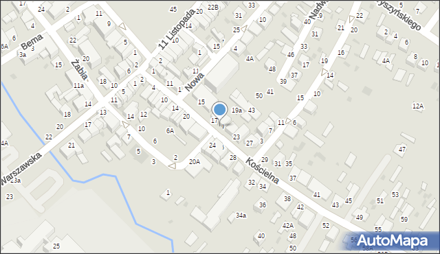 Parczew, Kościelna, 19, mapa Parczew