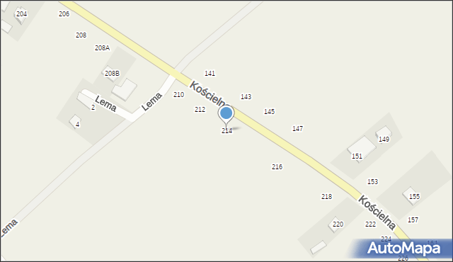 Parczew, Kościelna, 214, mapa Parczew