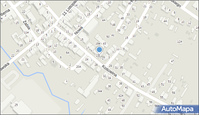 Parczew, Kościelna, 25, mapa Parczew