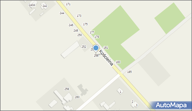 Parczew, Kościelna, 256, mapa Parczew