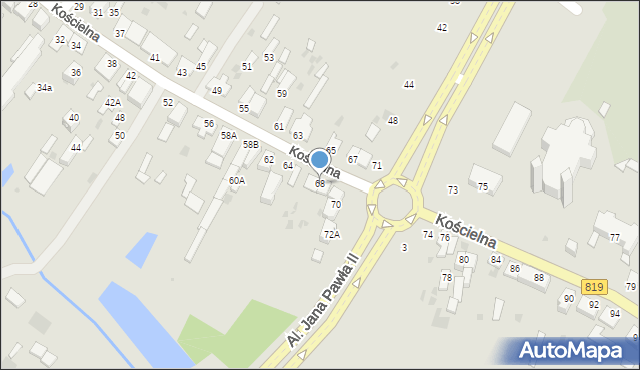 Parczew, Kościelna, 68, mapa Parczew