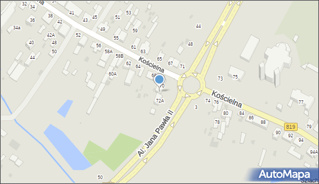 Parczew, Kościelna, 72, mapa Parczew