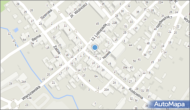 Parczew, Kościelna, 9, mapa Parczew