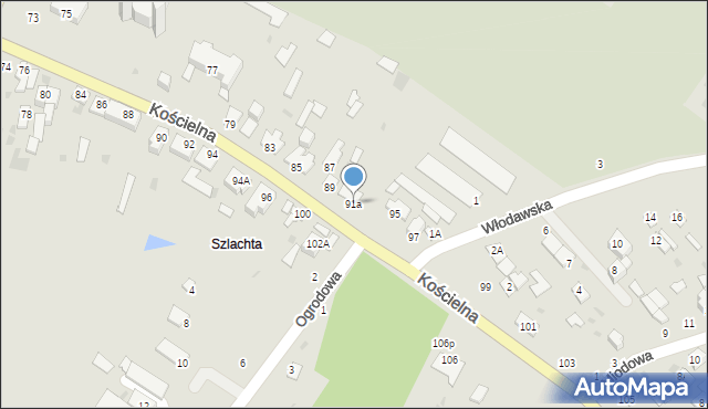 Parczew, Kościelna, 91a, mapa Parczew