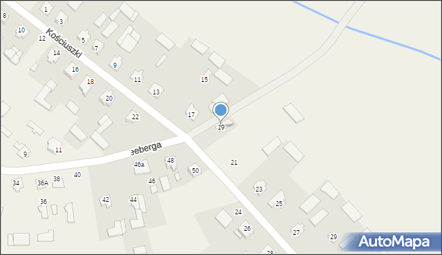 Parczew, Kościuszki Tadeusza, gen., 19, mapa Parczew
