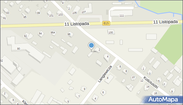 Parczew, Kościuszki Tadeusza, gen., 2a, mapa Parczew