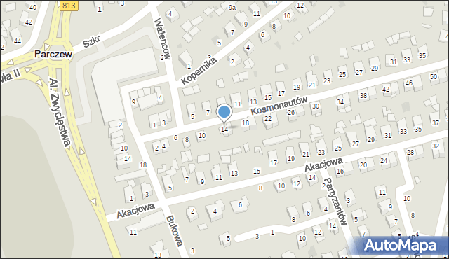 Parczew, Kosmonautów, 14, mapa Parczew