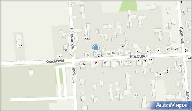 Parysów, Kościuszki Tadeusza, gen., 54, mapa Parysów