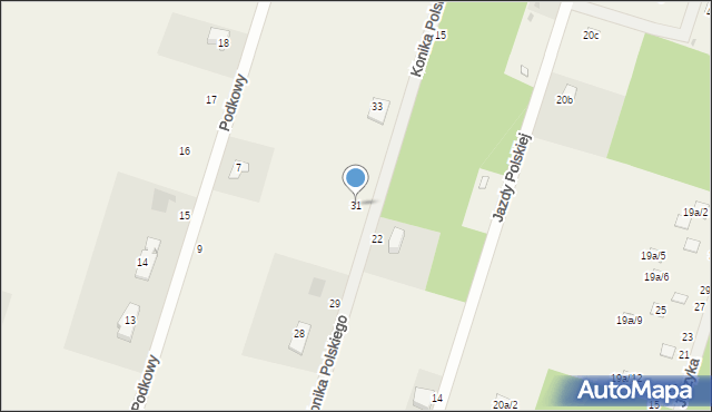 Pasikonie, Konika Polskiego, 31, mapa Pasikonie