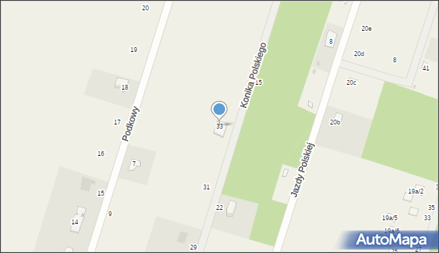 Pasikonie, Konika Polskiego, 33, mapa Pasikonie
