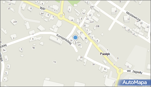 Pasłęk, Konopnickiej Marii, 2, mapa Pasłęk