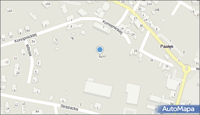 Pasłęk, Konopnickiej Marii, 7A, mapa Pasłęk