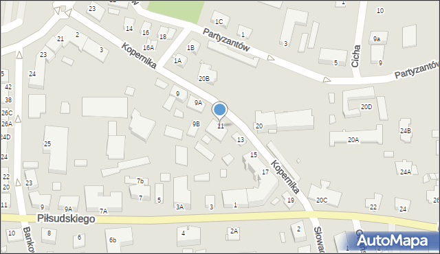 Pasłęk, Kopernika Mikołaja, 11, mapa Pasłęk