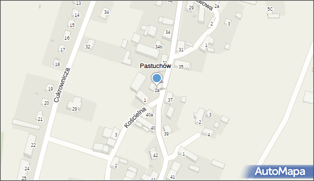 Pastuchów, Kościelna, 1a, mapa Pastuchów