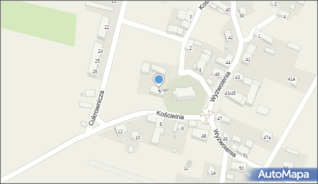 Pastuchów, Kościelna, 5, mapa Pastuchów