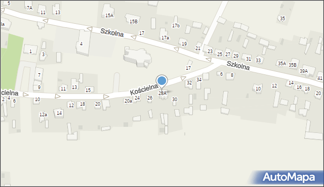 Pawłów, Kościelna, 28A, mapa Pawłów