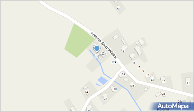 Pawłowice, Kolonia Studzieńska, 12j, mapa Pawłowice