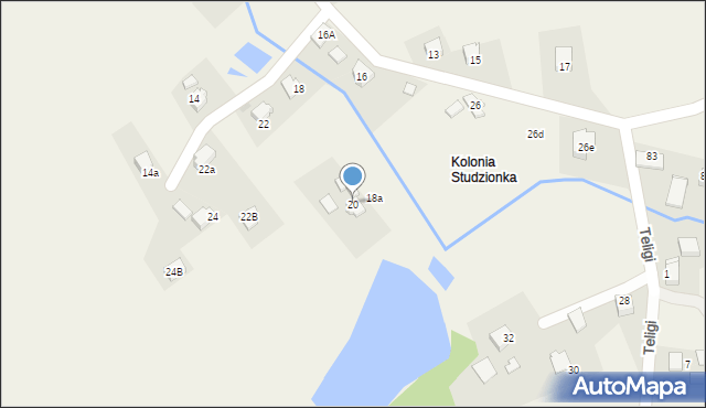 Pawłowice, Kolonia Studzieńska, 20, mapa Pawłowice