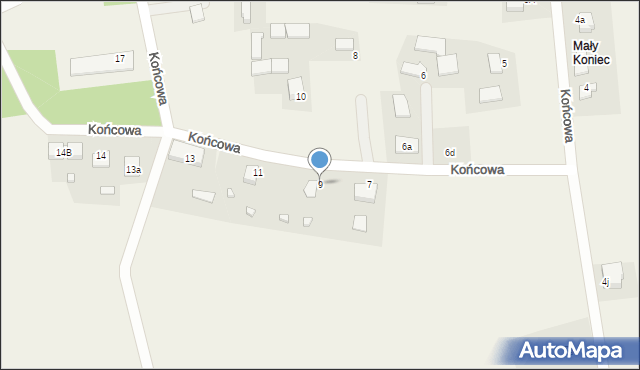 Pawonków, Końcowa, 9, mapa Pawonków