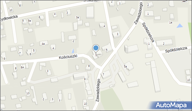 Pawonków, Kościuszki Tadeusza, gen., 1, mapa Pawonków