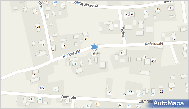 Pawonków, Kościuszki Tadeusza, gen., 14, mapa Pawonków