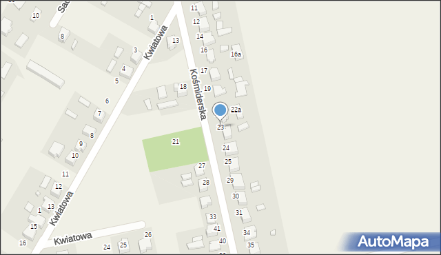 Pawonków, Kośmiderska, 23, mapa Pawonków