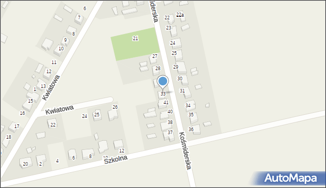 Pawonków, Kośmiderska, 33, mapa Pawonków