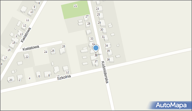 Pawonków, Kośmiderska, 38, mapa Pawonków