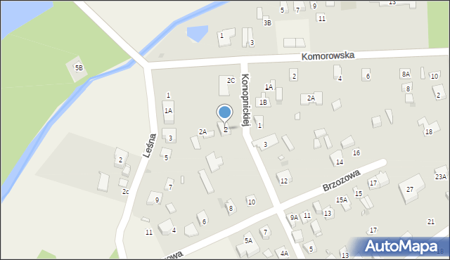 Pęcice Małe, Konopnickiej Marii, 2, mapa Pęcice Małe