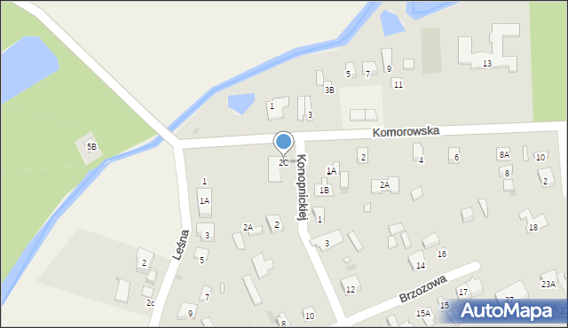 Pęcice Małe, Konopnickiej Marii, 2b, mapa Pęcice Małe