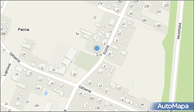 Pecna, Kozia, 3, mapa Pecna