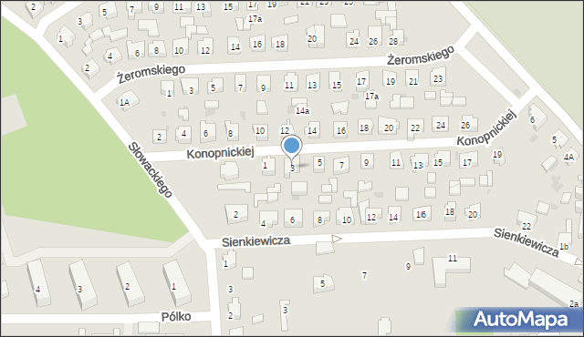Pelplin, Konopnickiej Marii, 3, mapa Pelplin