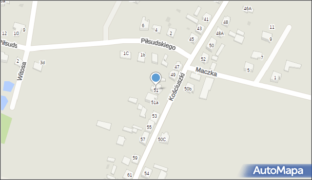 Pelplin, Kościuszki Tadeusza, gen., 51, mapa Pelplin