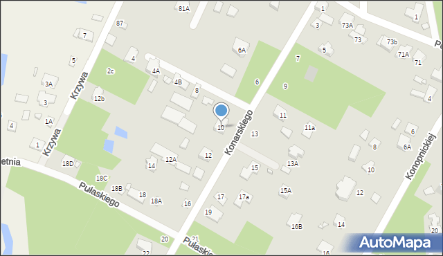 Piaseczno, Konarskiego, 10, mapa Piaseczno