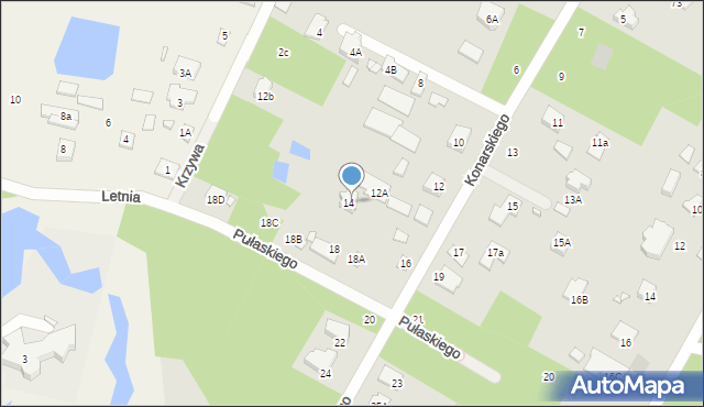 Piaseczno, Konarskiego, 14a, mapa Piaseczno