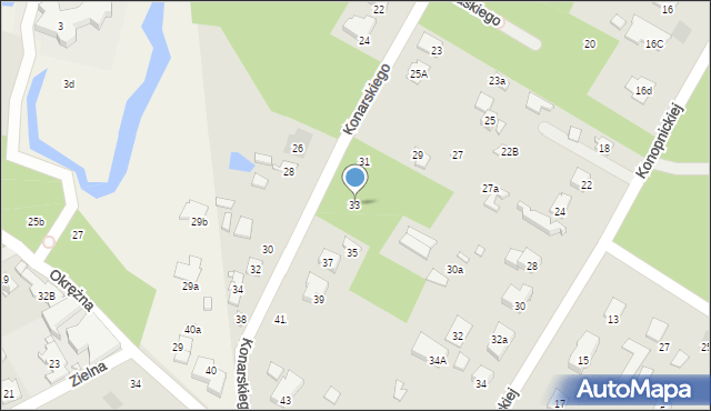 Piaseczno, Konarskiego, 33, mapa Piaseczno