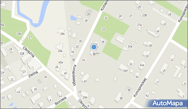 Piaseczno, Konarskiego, 39, mapa Piaseczno