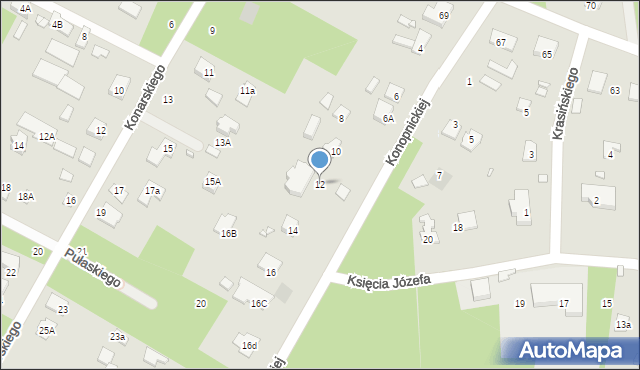 Piaseczno, Konopnickiej Marii, 12, mapa Piaseczno