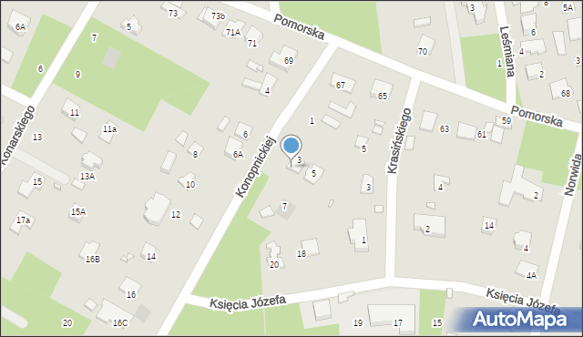 Piaseczno, Konopnickiej Marii, 3/5, mapa Piaseczno