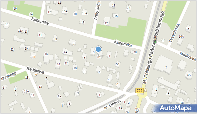 Piaseczno, Kopernika Mikołaja, 1A, mapa Piaseczno