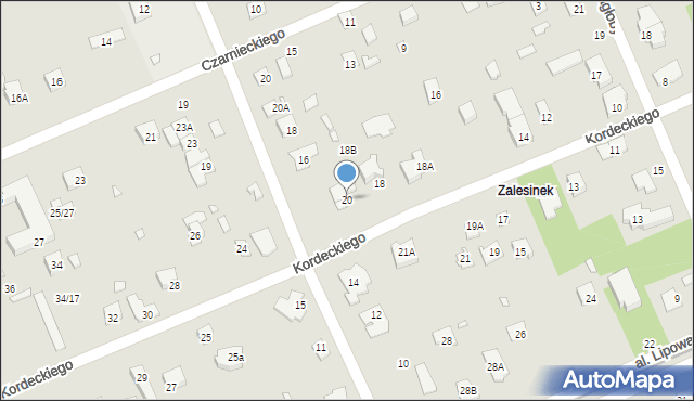 Piaseczno, Kordeckiego Augustyna, ks., 20, mapa Piaseczno