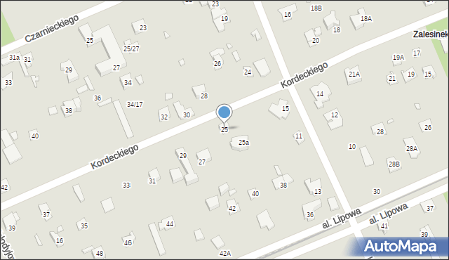 Piaseczno, Kordeckiego Augustyna, ks., 25, mapa Piaseczno