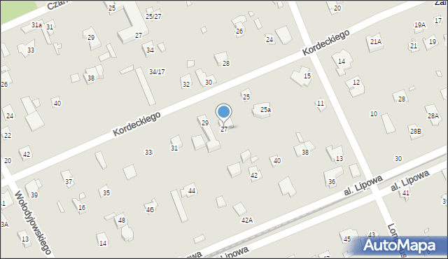 Piaseczno, Kordeckiego Augustyna, ks., 27, mapa Piaseczno