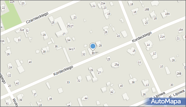Piaseczno, Kordeckiego Augustyna, ks., 30, mapa Piaseczno