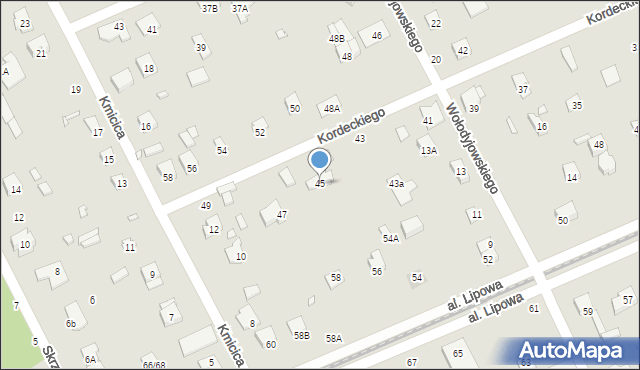 Piaseczno, Kordeckiego Augustyna, ks., 45, mapa Piaseczno