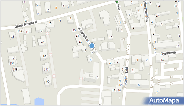 Piaseczno, Kościelna, 7, mapa Piaseczno