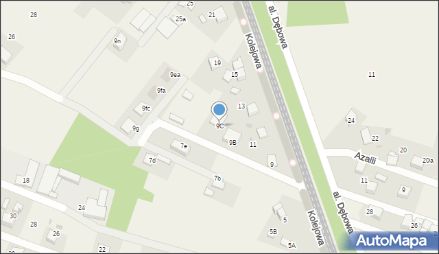 Piasek, Kolejowa, 9C, mapa Piasek