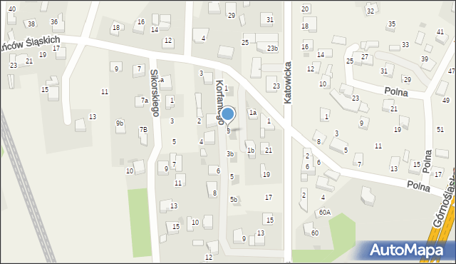 Piasek, Korfantego Wojciecha, 3, mapa Piasek