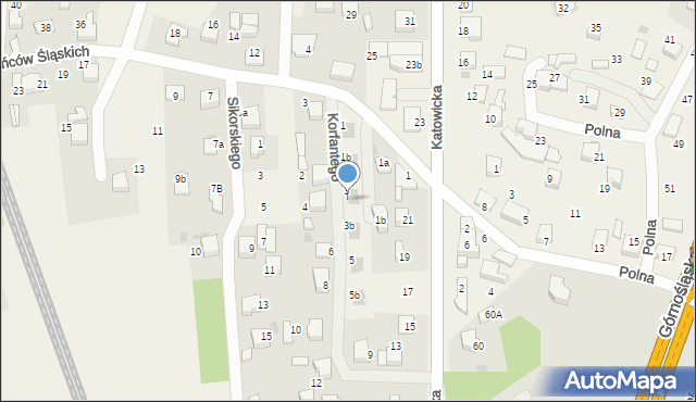 Piasek, Korfantego Wojciecha, 3a, mapa Piasek