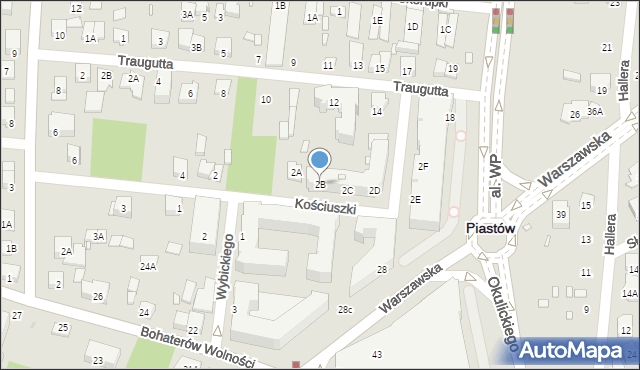 Piastów, Kościuszki Tadeusza, gen., 2B, mapa Piastów